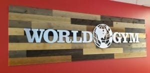 World Gym Dimensional Signage - Reception Signage